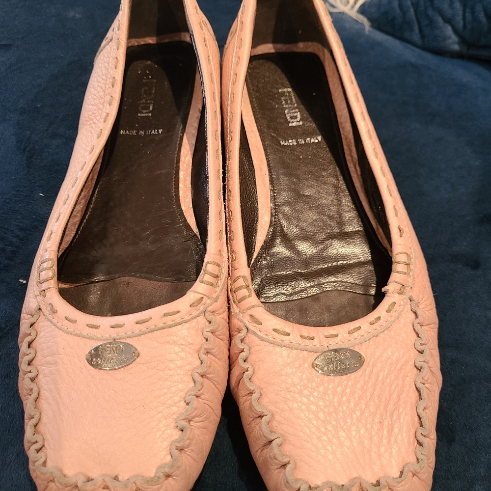 Fendi pink loafers
